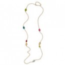 AQUAFORTE Collana lunga Caramelle Ovali con paste vitree multicolore