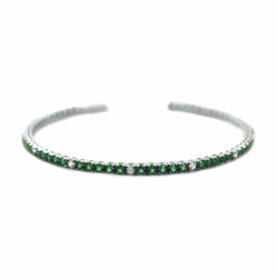 Zancan Bracciale Tennis in Argento con Zirconi VERDI E BIANCHI ESB125