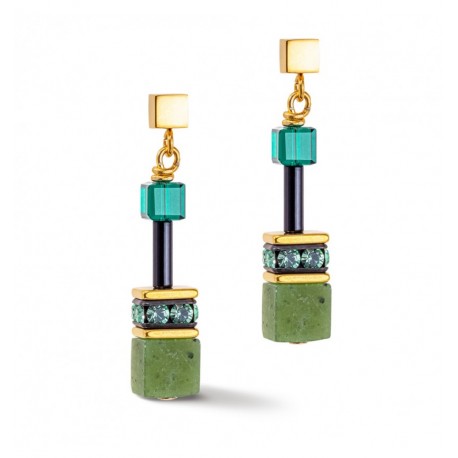 Coeur de Lion Orecchini pendenti GeoCUBE® Iconic Pure green verde swarovski