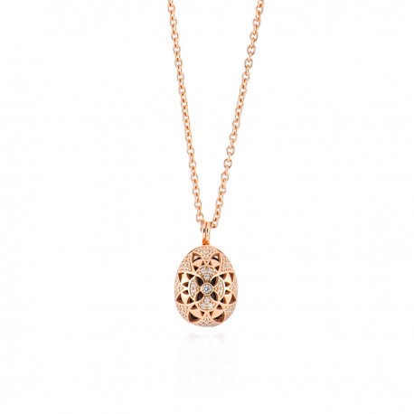 Tsars Collection Collana in argento placcato oro JASMINE FLOWER IN ARGENTO ROSA E ONICE