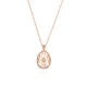 Tsars Collection Collana in argento placcato oro WINDROSE IN ARGENTO ROSA E AGATA BIANCA