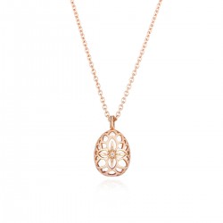 Tsars Collection Collana in argento placcato oro WINDROSE IN ARGENTO ROSA E AGATA BIANCA