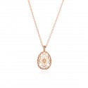 Tsars Collection Collana in argento placcato oro WINDROSE IN ARGENTO ROSA E AGATA BIANCA