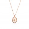 Tsars Collection Collana in argento placcato oro WINDROSE IN ARGENTO ROSA E AGATA BIANCA