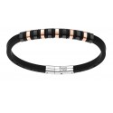 Zancan Bracciale Hiteck da uomo IN SILICONE, PVD ORO ROSA E NERO