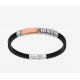 Zancan Bracciale Hiteck da uomo IN SILICONE, PVD ORO ROSA E ARGENTO