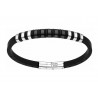 Zancan Bracciale Hiteck da uomo IN SILICONE, PVD ARGENTO E NERO