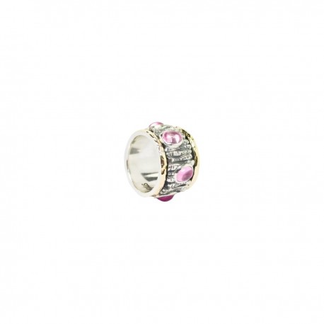 Styliano Jewellery Anello in Argento e Oro Rosa sintetico MOVIMENTO ROTANTE