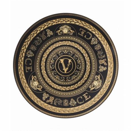 VERSACE Virtus Gala Black Piatto Segnaposto 33cm Nero Oro Porcellana