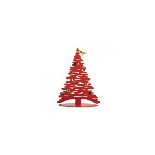 Alessi Bark for Christmas BM06/30 R Albero in Acciaio colorato con resina epossidica con magneti in Porcellana