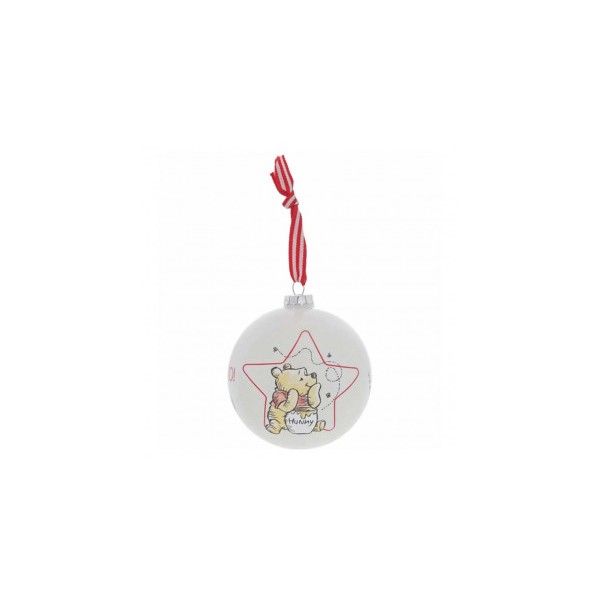 DISNEY Enchanting Winnie The pooh Bauble Addobbo albero di Natale Sfera in vetro