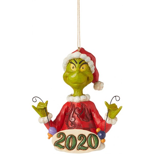 Jim Shore DISNEY Grinch Holding Ornament Addobbo albero di Natale