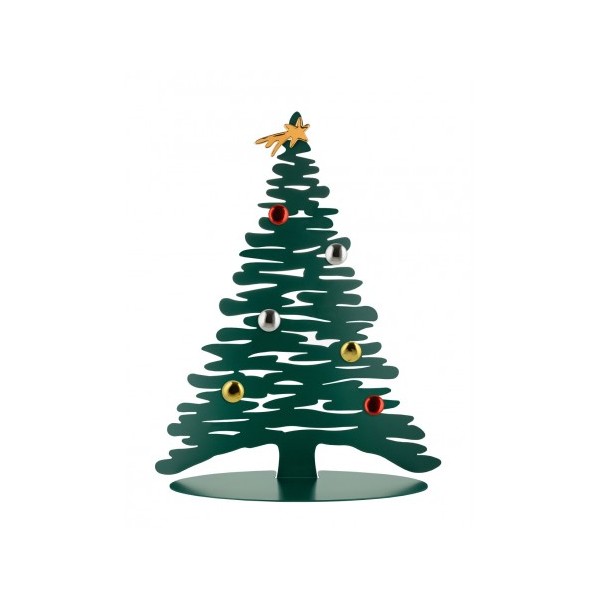 Alessi Bark for Christmas BM06/30 Albero in Acciaio colorato con resina epossidica con magneti in Porcellana VERDE