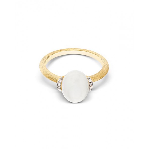 Nanis Anello White Desert Oro 18kt, diamanti e Pietra di luna