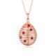 Tsars Collection MAKSIM Collection Collana in Argento placcato oro rosa e rubini