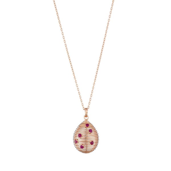 Tsars Collection MAKSIM Collection Collana in Argento placcato oro rosa e rubini